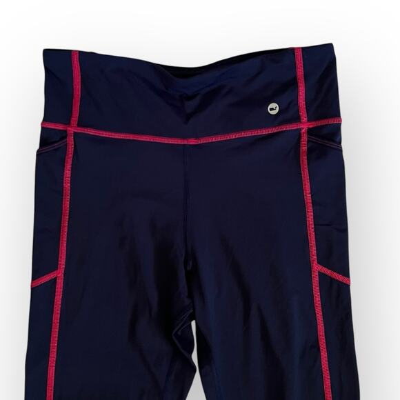 Vineyard Vines Performance Women's Navy & Blue Pink Capri Leggings Size Small - Picture 5 of 14